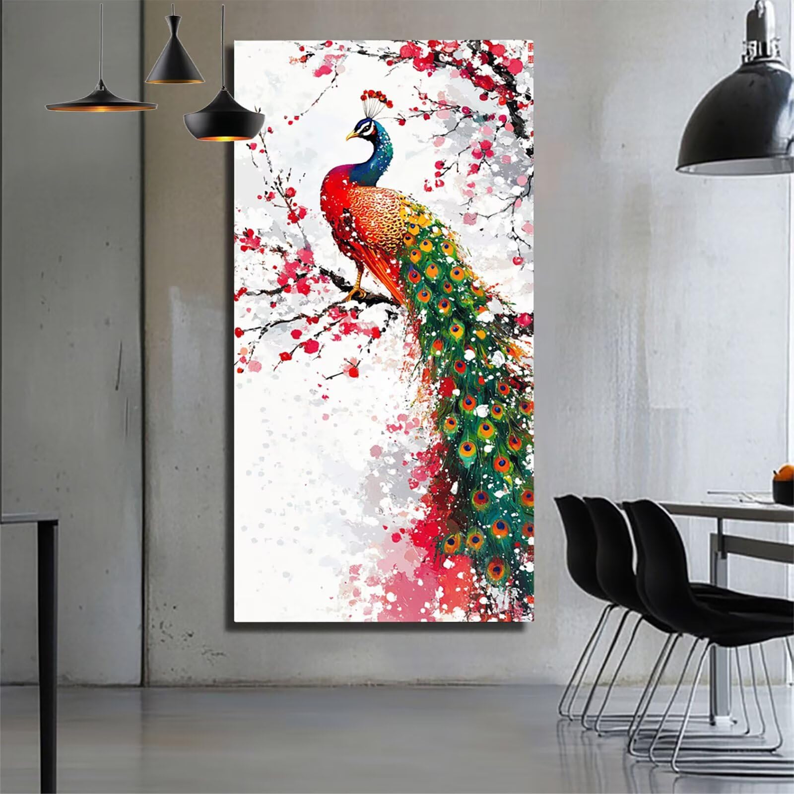 Amazon.com: Peacock Paint by Numbers for Adults, Canvas for